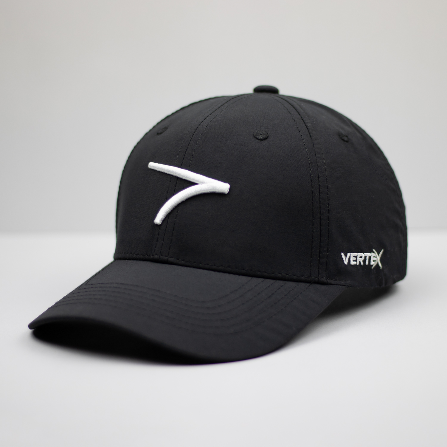 Black Fable Golf Cap - Front Side View